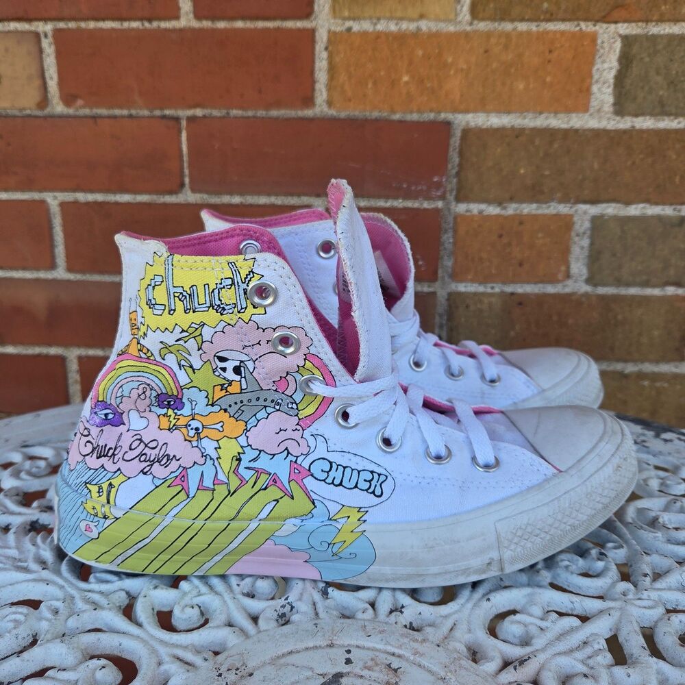 Converse Chuck Taylor All Star Notebook Print High Top Shoes Womens 8 166562C